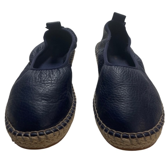 Cole Haan Shoes - Cole Haan Pinch Weekender Navy Pebbled Leather Espadrille Flats W14365 Womens 7B